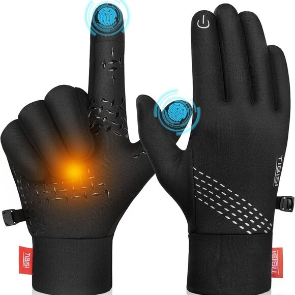Lightweight Winter Gloves for Men Women, Touch Screen Warm Running Gloves, Windp - Picture 1 of 10